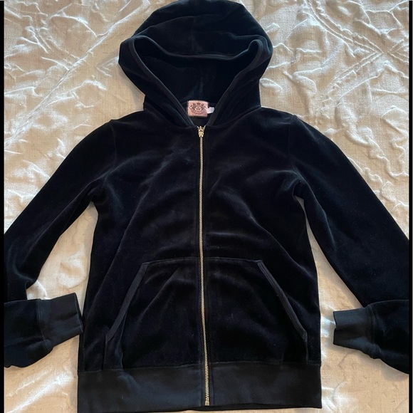 Juicy Couture Tops - Juicy couture velour black hoodie